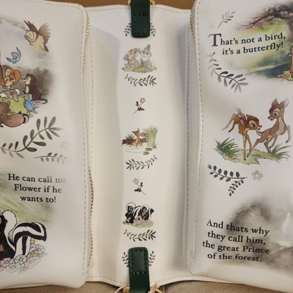 Loungefly Disney Bambi Classic Story Book Convertible Backpack Crossbody Bag NEW - Picture 11 of 14